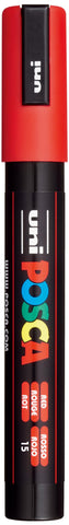 uni POSCA PC-5M Water-Based Paint Markers, Reversible Medium Tip (1.8-2.5mm), Red