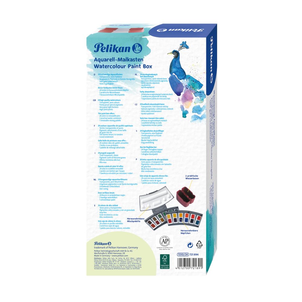 Pelikan Transparent Watercolor Paint Set, 24 Colors (721894)