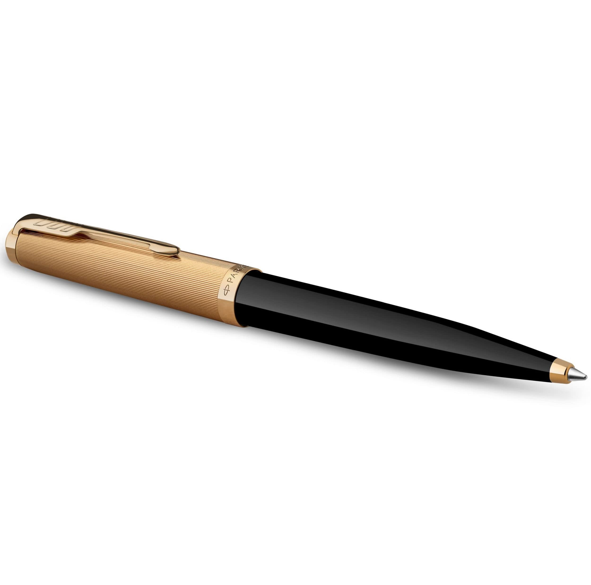 Parker 51 Ballpoint Pen, Black Barrel with Gold Trim, Medium Point, Includes Black Ink and Premium Gift Box