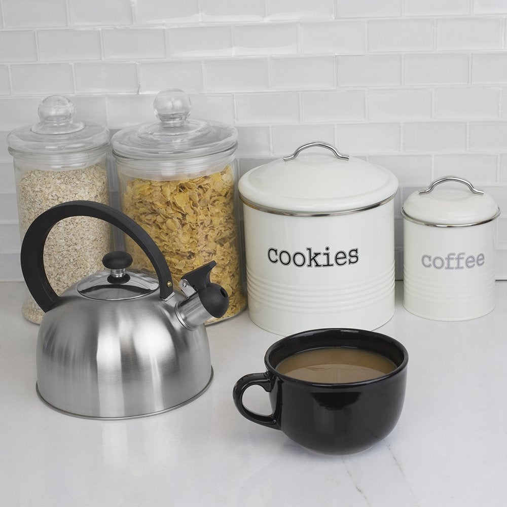 Home Basics 22 oz Extra Large Ceramic Jumbo Soup or Coffee Mug, Hot or Cold Beverage, Comfortable Grip Handle, Black