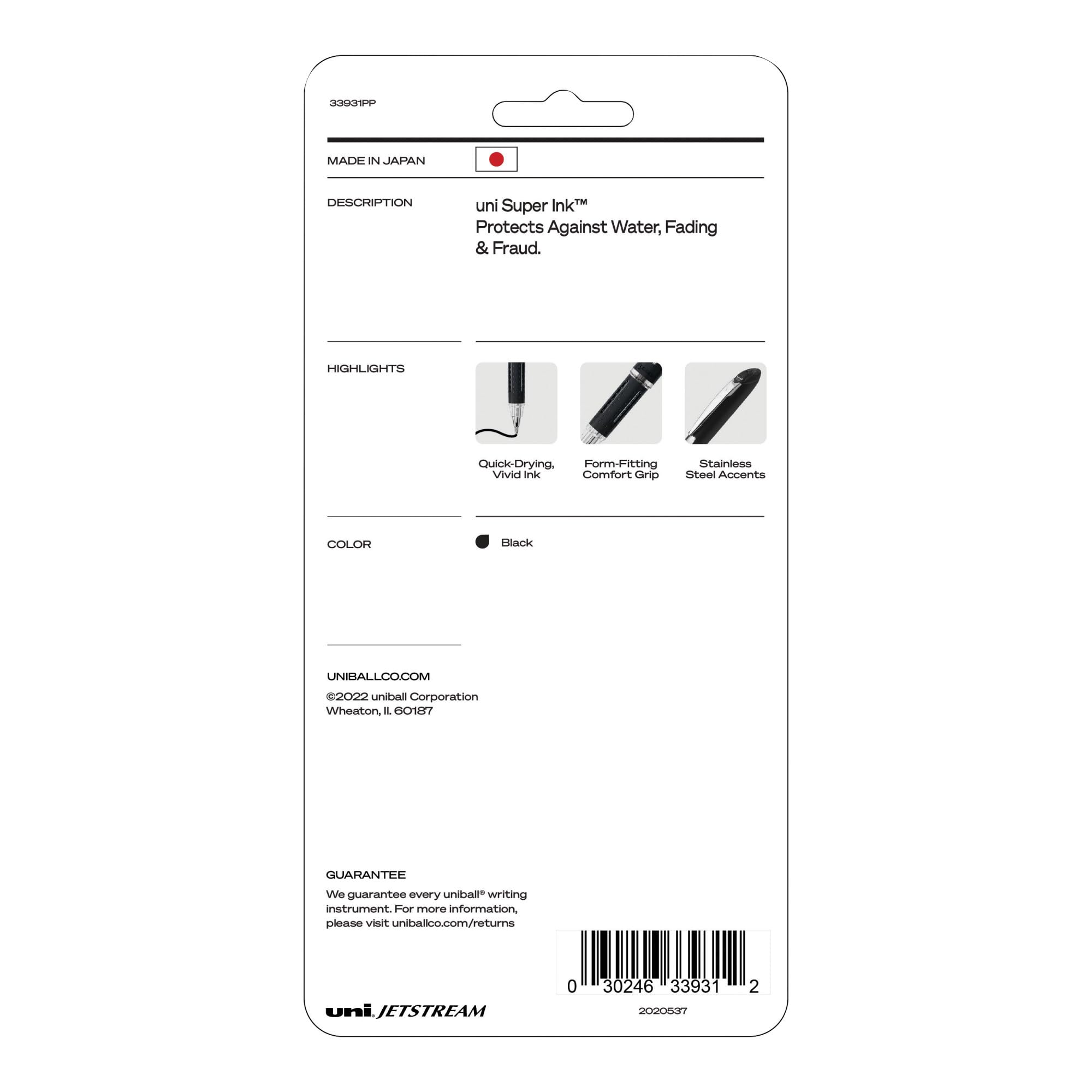 uniball Jetstream Ballpoint Pens, Medium Point (1.0mm), Black, 4 Pack