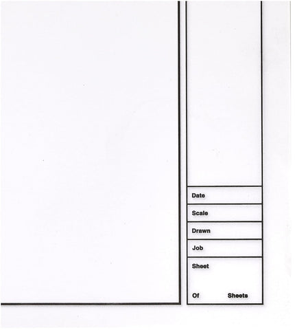 Clearprint 24" x 36" 1000H Design Vellum Sheets with Architect Title Block, 16 lb., 100% Cotton, 10 Sheets Per Pack, 1 Each