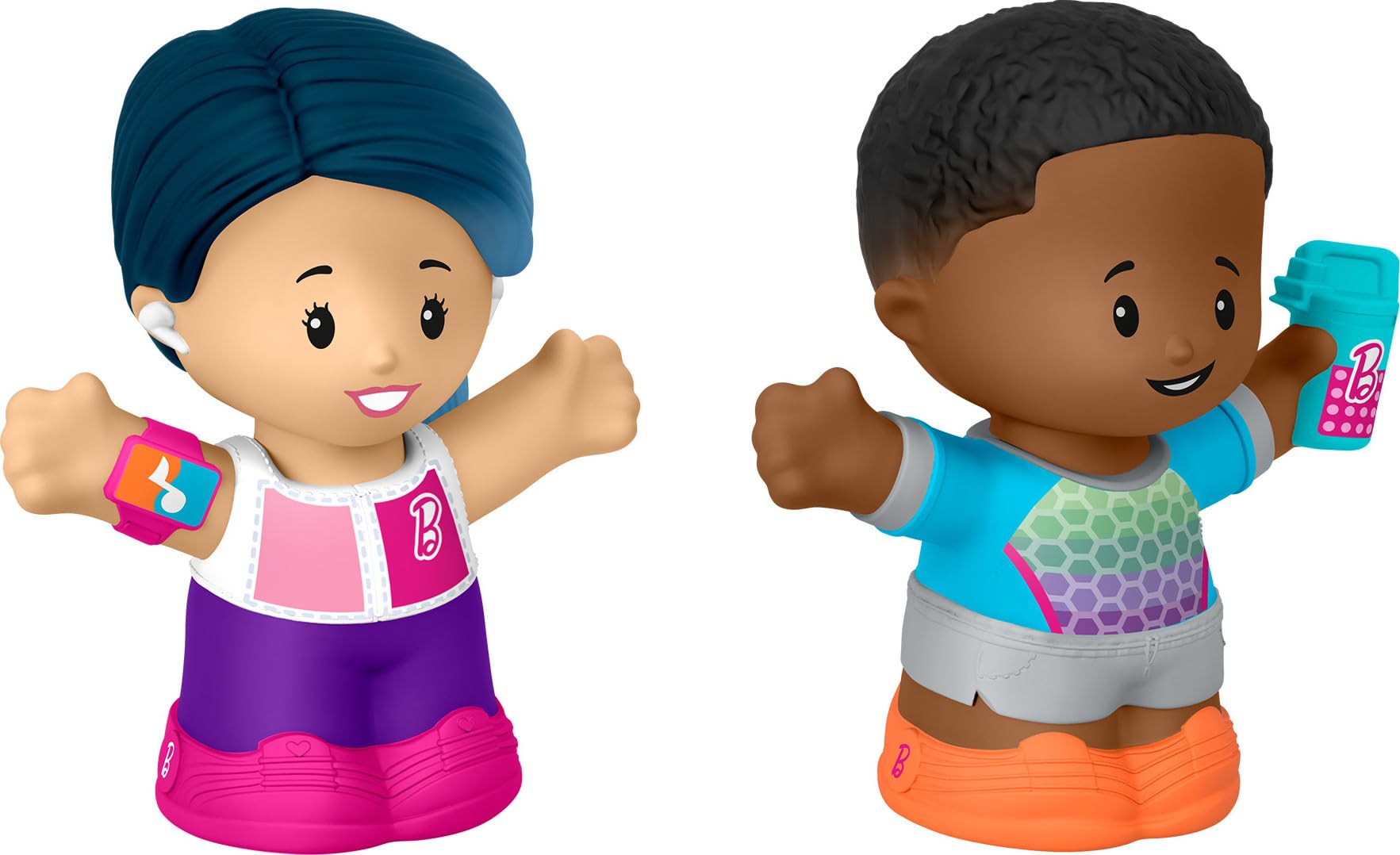Fisher-Price Little People Toddler Toys Barbie Wellness Figure Set with 2 Characters for Preschool Pretend Play Kids Ages 18+ Months
