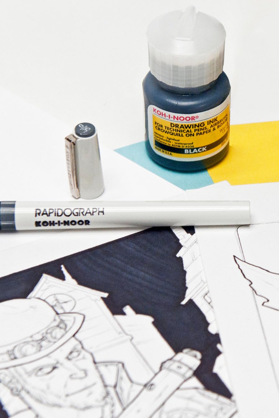Koh-I-Noor Pigment-Based Drawing Ink, 1 Ounce Bottle, Vermillion (9065D.VER)