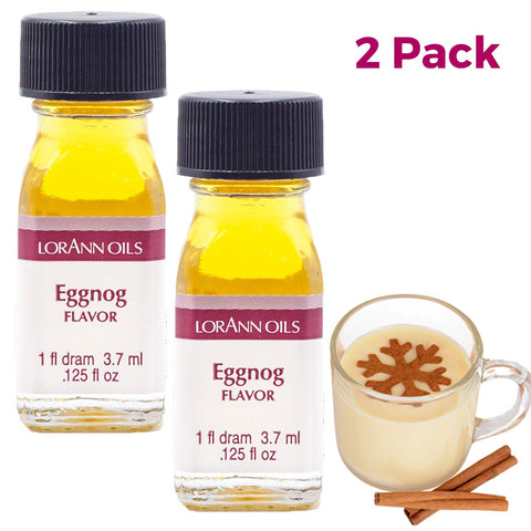 LorAnn Oils Super Strength Flavoring - Used For Candy Making, Flavoring, Baking, Hard Candy, & Flavor Oils - Bold, Natural Flavors 4X Stronger Than Extracts - Eggnog, Pack of 2, 0.125 fl oz