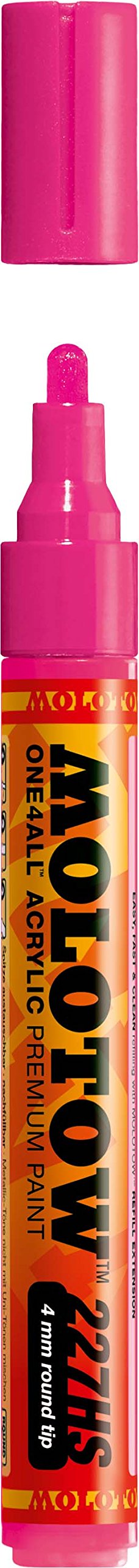 MOLOTOW ONE4ALL Acrylic Paint Marker, 4mm, Neon Pink Fluorescent, 1 Each (227.231)