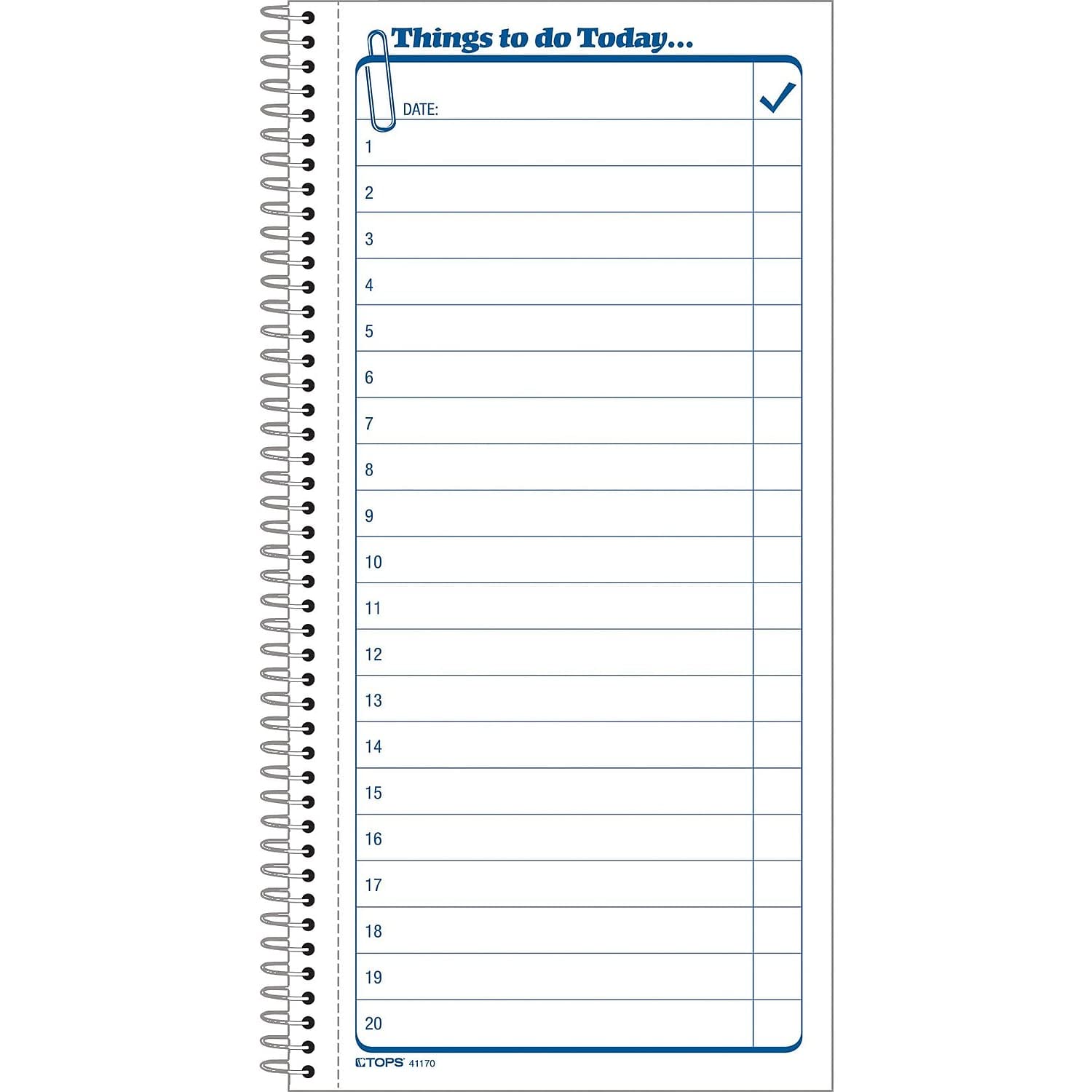 TOPS Daily Agenda/Things To Do Form, 2-Part, Carbonless, 5.5 x 11 Inches, 50-Sets per Pad (41170)