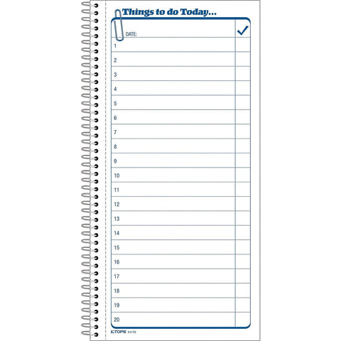 TOPS Daily Agenda/Things To Do Form, 2-Part, Carbonless, 5.5 x 11 Inches, 50-Sets per Pad (41170)