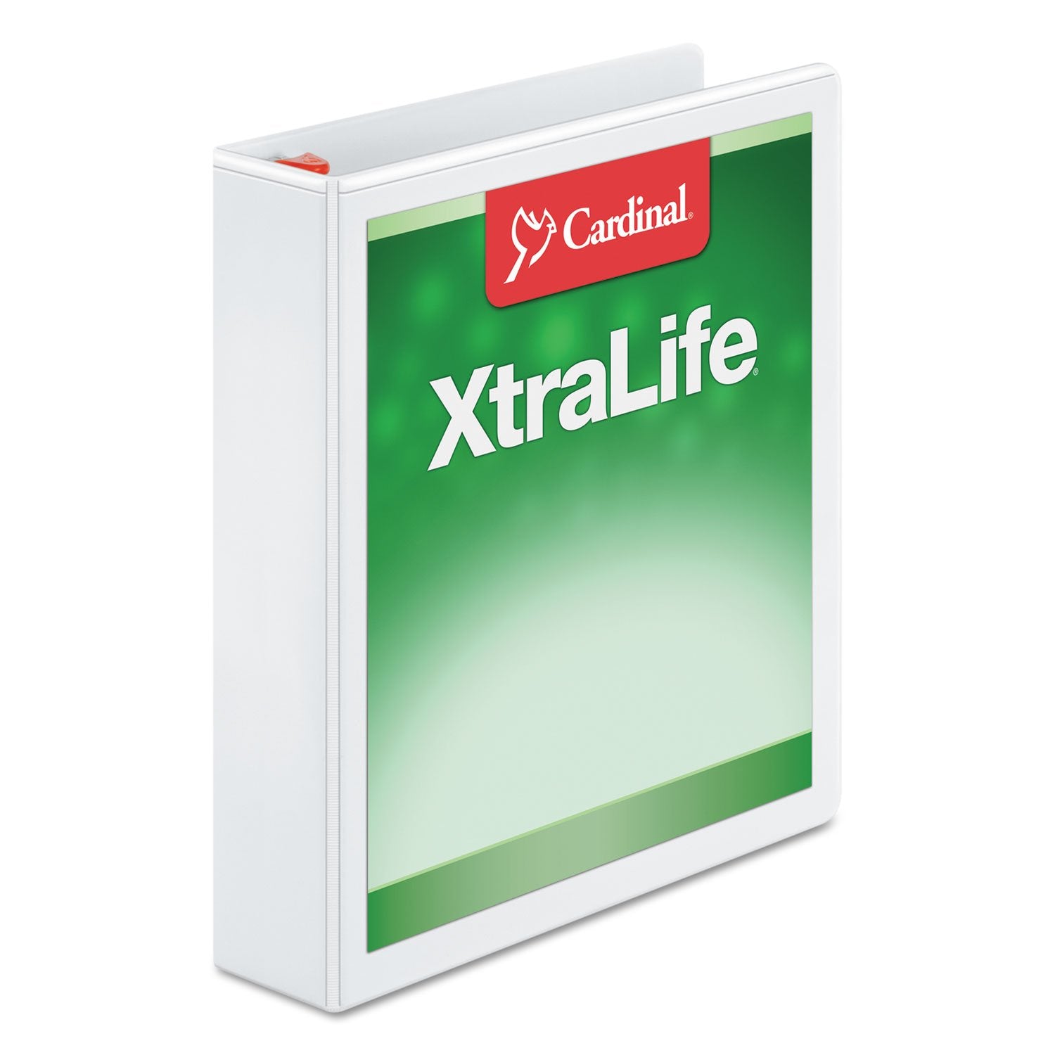 Cardinal 3 Ring Binder, 1.5 Inch Heavy Duty XtraLife Binder, Locking Slant-D Rings, Crack-Resistant Cover & Spine, ClearVue Covers, Holds 375 Sheets, PVC-Free, White (26310)