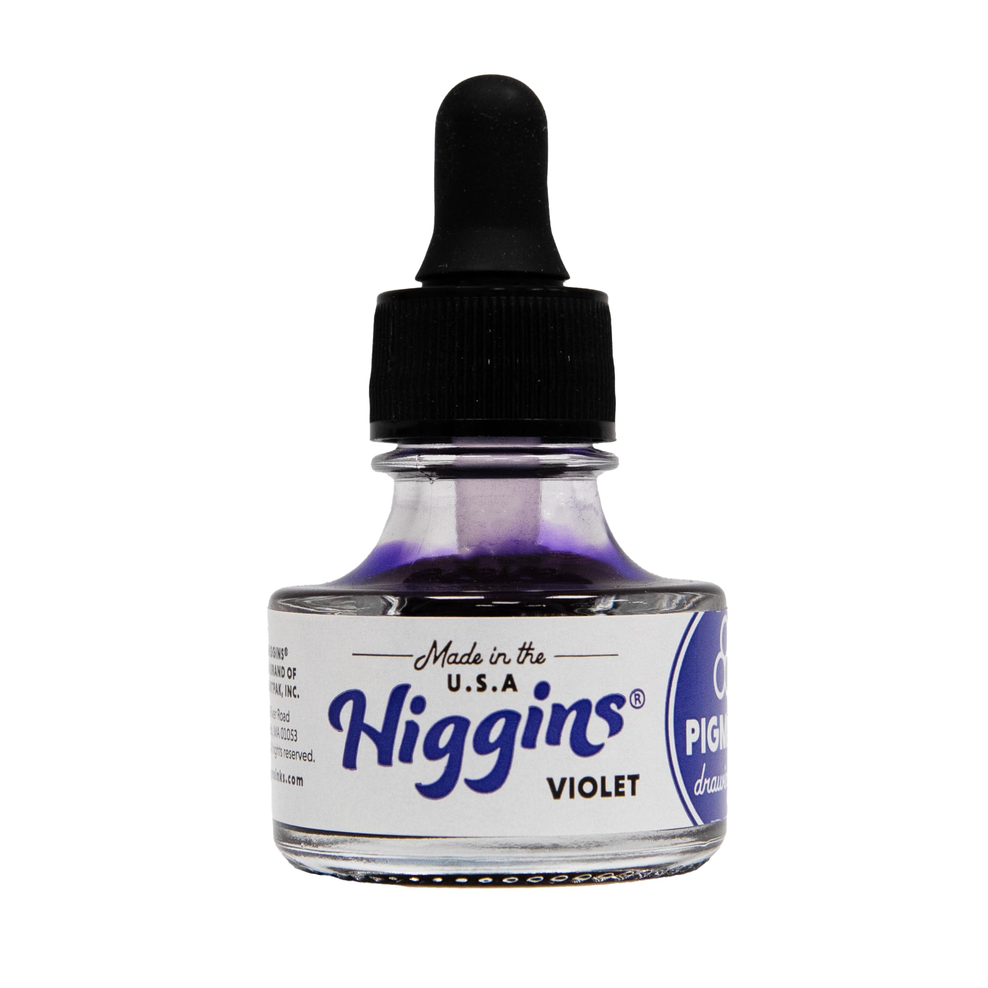 Higgins Violet Pigmented Drawing Ink - for Artists and Students - 1 oz. Glass Bottle (HIG44675)