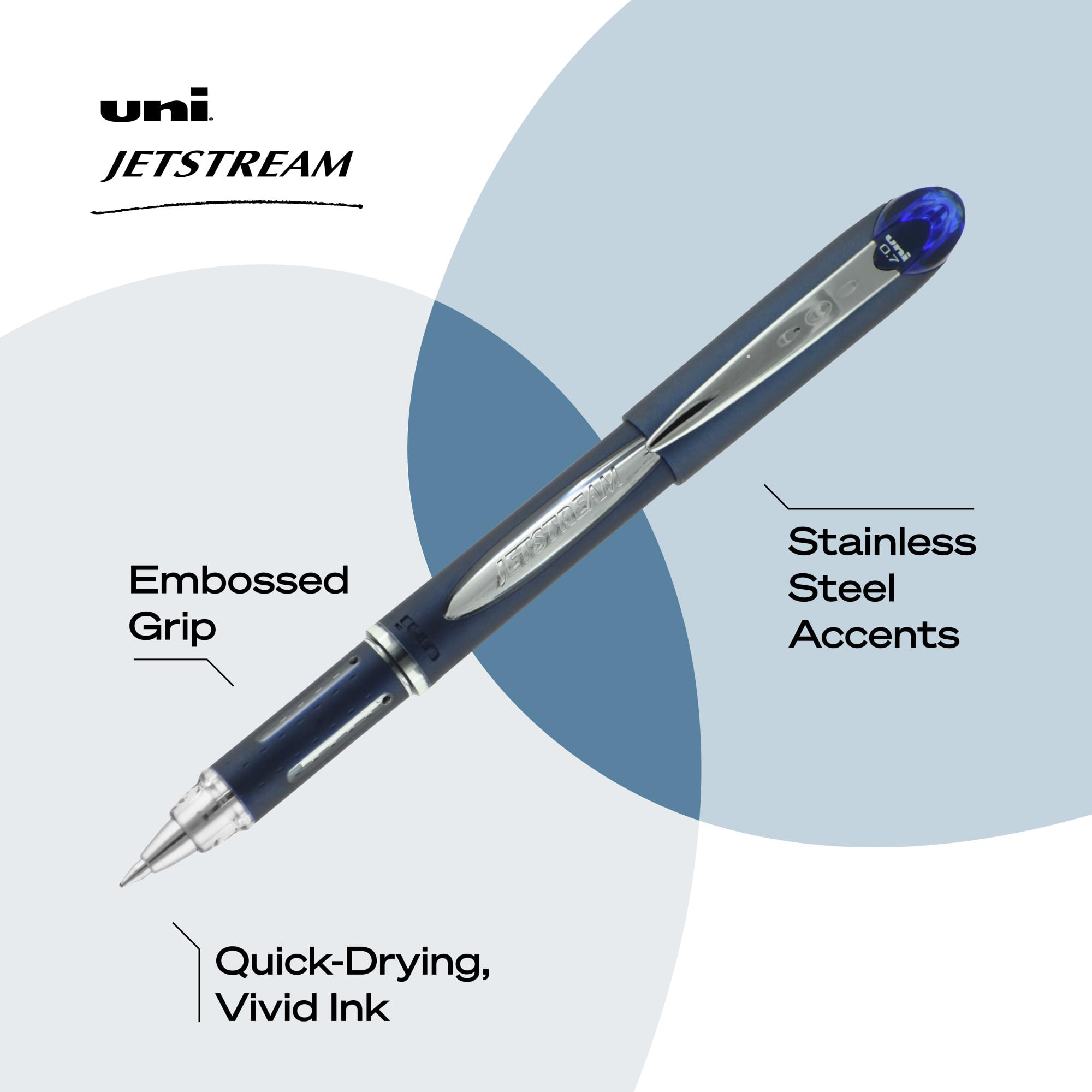 uniball Jetstream Ballpoint Pen, Fine Point (0.7mm), Blue