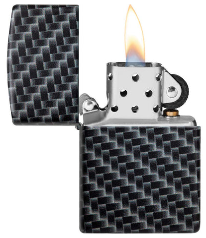 Zippo Carbon Fiber Design 540 Color Pocket Lighter, Black, One Size