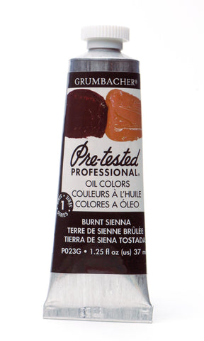 Grumbacher Pre-Tested Oil Paint, 37ml/1.25 Ounce, Burnt Sienna (P023G)