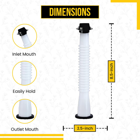 KP KOOL PRODUCTS Universal Gas Can Spout Replacement, Gas Can Nozzle with Gasket, Stopper, Collar Caps (Black and Yellow) & gas can vent caps, Pack of 3