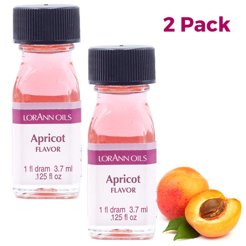 LorAnn Oils Super Strength Flavoring - Used For Candy Making, Flavoring, Baking, Hard Candy, & Flavor Oils - Bold, Natural Flavors 4X Stronger Than Extracts - Apricot, Pack of 2, 0.125 fl oz