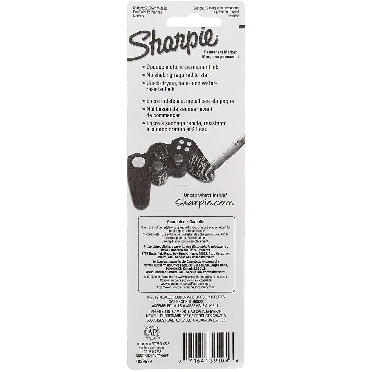 SHARPIE Metallic Permanent Markers, Fine Point, Silver, 2 Count