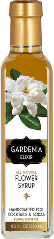 Floral Elixir Co. - All Natural FLOWER Syrup for Cocktails & Sodas, 8.5 oz (Gardenia)