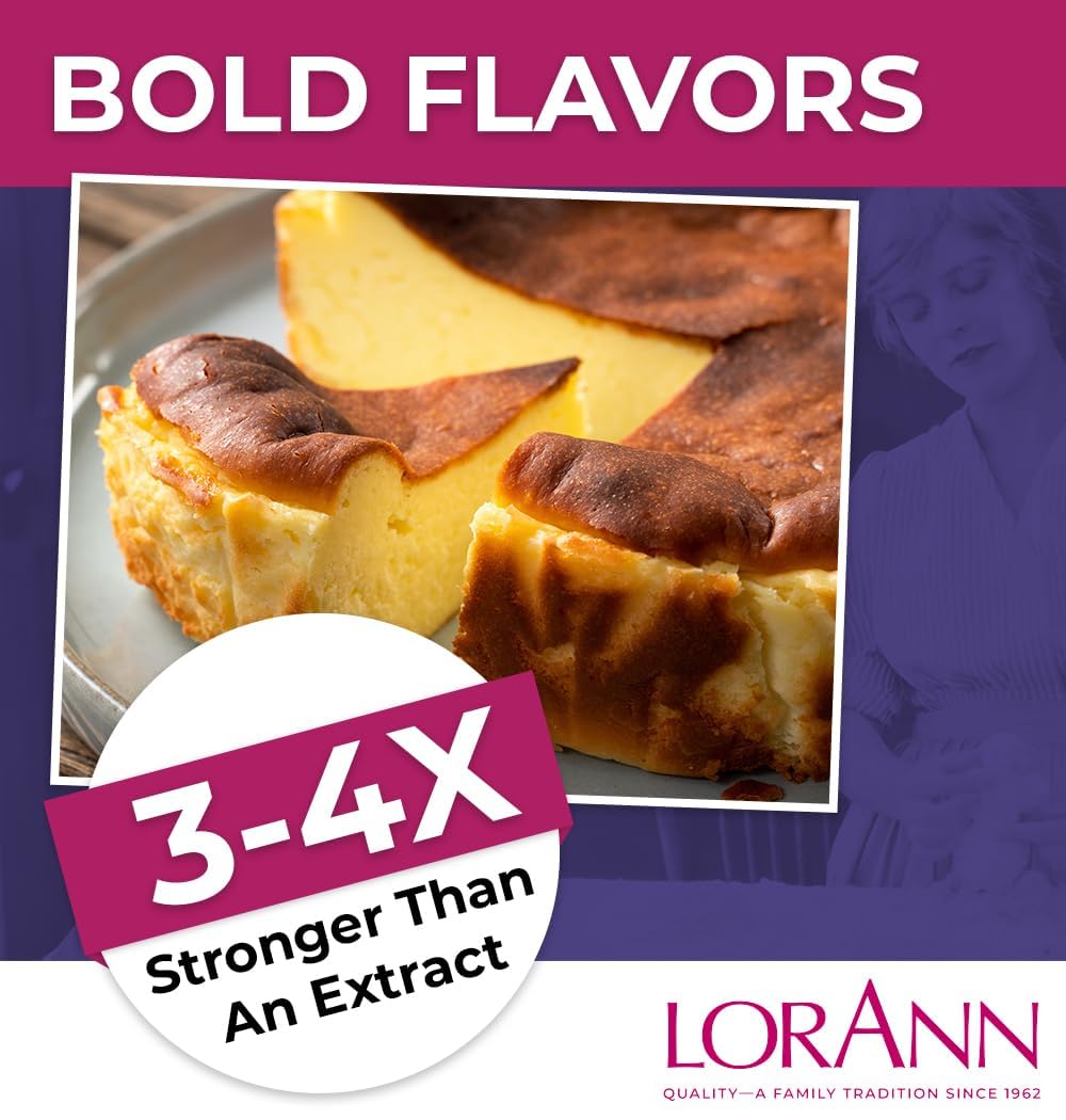 LorAnn Oils Super Strength Flavoring - Used For Candy Making, Flavoring, Baking, Hard Candy, & Flavor Oils - Bold, Natural Flavors 4X Stronger Than Extracts, Cheesecake, Pack of 2, 0.125 fl oz