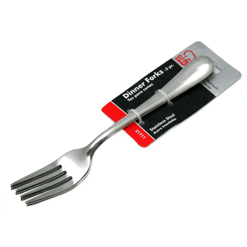 Chef Craft Heavy Duty Dinner Fork Set, 7.5 inches in Length 3 Piece Set, Stainless Steel