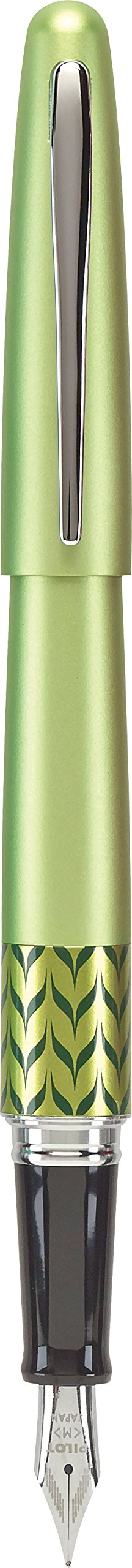 PILOT MR Retro Pop Collection Fountain Pen in Gift Box, Green Barrel with Marble Accent, Medium Point Stainless Steel Nib, Refillable Black Ink (91441)