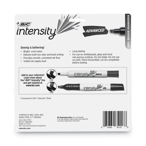 BIC GELITP121AST Low Odor and Bold Writing Dry Erase Marker Chisel Tip Assorted Dozen