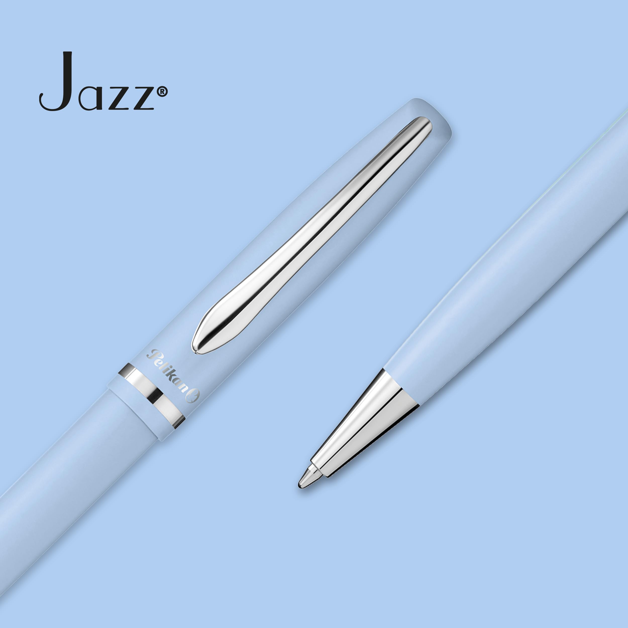 Pelikan Jazz Pastel Ballpoint Pen with Medium Point, Blue Ink Refill, Blue, Boxed, 1 Each (812634)