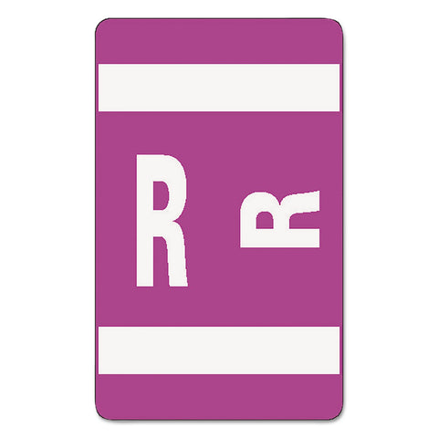 Smead AlphaZ ACCS Color-Coded Alphabetic Label, R, Purple, 100 Labels per Pack (67188)