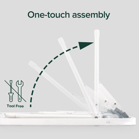 Zinus SmartBase Tool-Free Assembly Mattress Foundation, 14 Inch Metal Platform Bed Frame, No Box Spring Needed, Sturdy Steel Frame, Underbed Storage, White, Queen