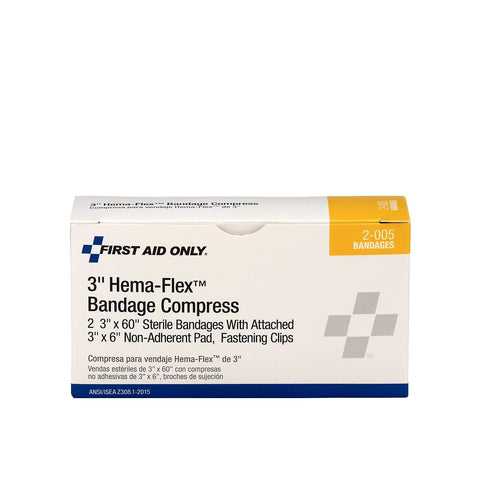 First Aid Only 2-005-001: 3" Hema-Flex Bandage Compress, 2