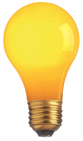 SATCO S6093 25A19 Party Bulb/Replacement Light Bulb Ceramic Yellow 25W 130V