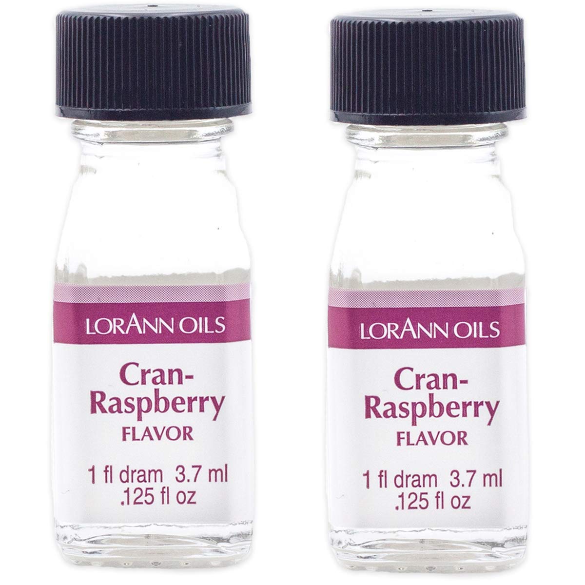 LorAnn Oils Super Strength Flavoring - Used For Candy Making, Flavoring, Baking, Hard Candy, & Flavor Oils - Bold, Natural Flavors 4X Stronger Than Extracts - Cran-Raspberry, Pack of 2, 0.125 fl oz