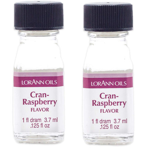 LorAnn Oils Super Strength Flavoring - Used For Candy Making, Flavoring, Baking, Hard Candy, & Flavor Oils - Bold, Natural Flavors 4X Stronger Than Extracts - Cran-Raspberry, Pack of 2, 0.125 fl oz