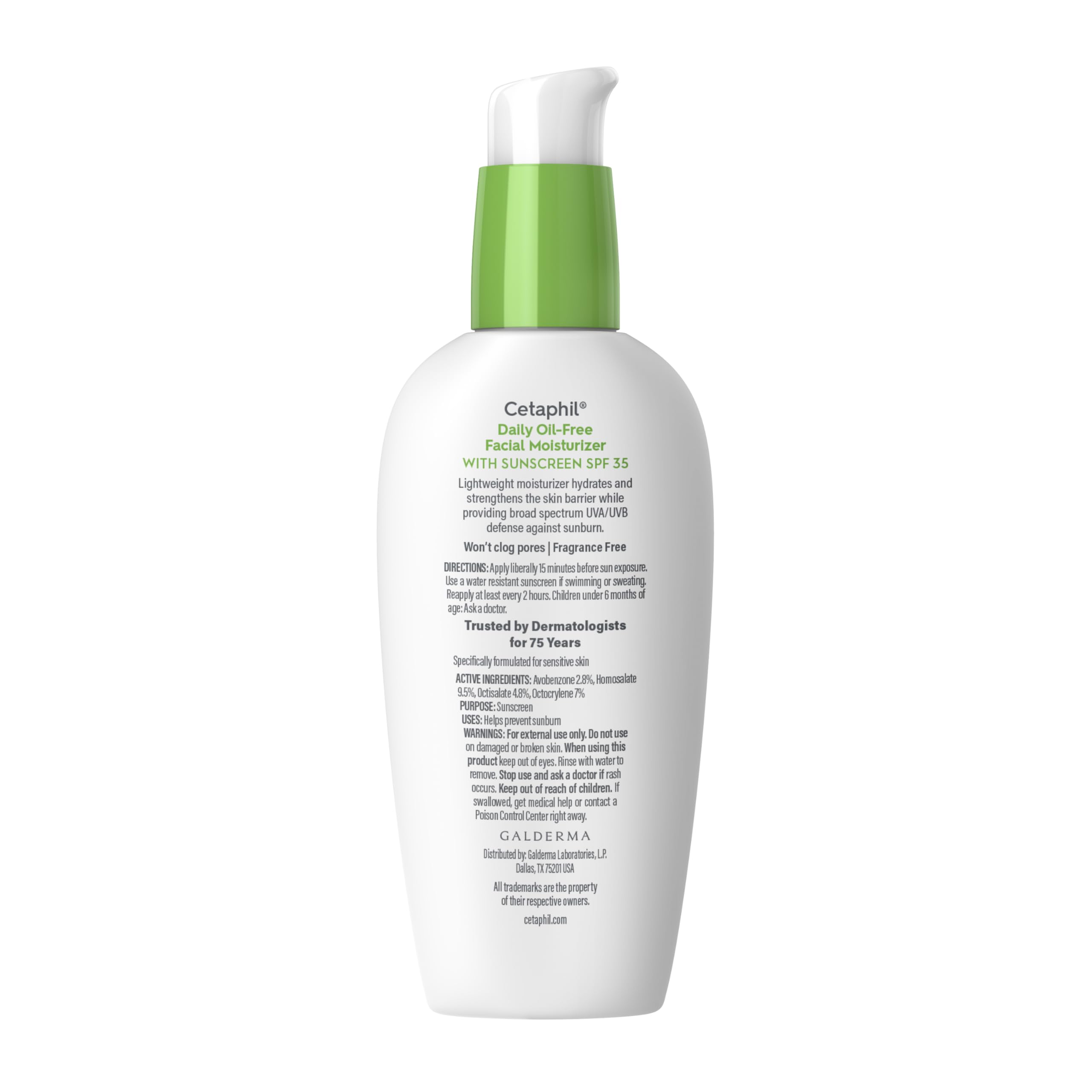 Cetaphil Face Moisturizer, Daily Oil Free Facial Moisturizer with SPF 35, For Dry or Oily Combination Sensitive Skin, Fragrance Free Face Lotion