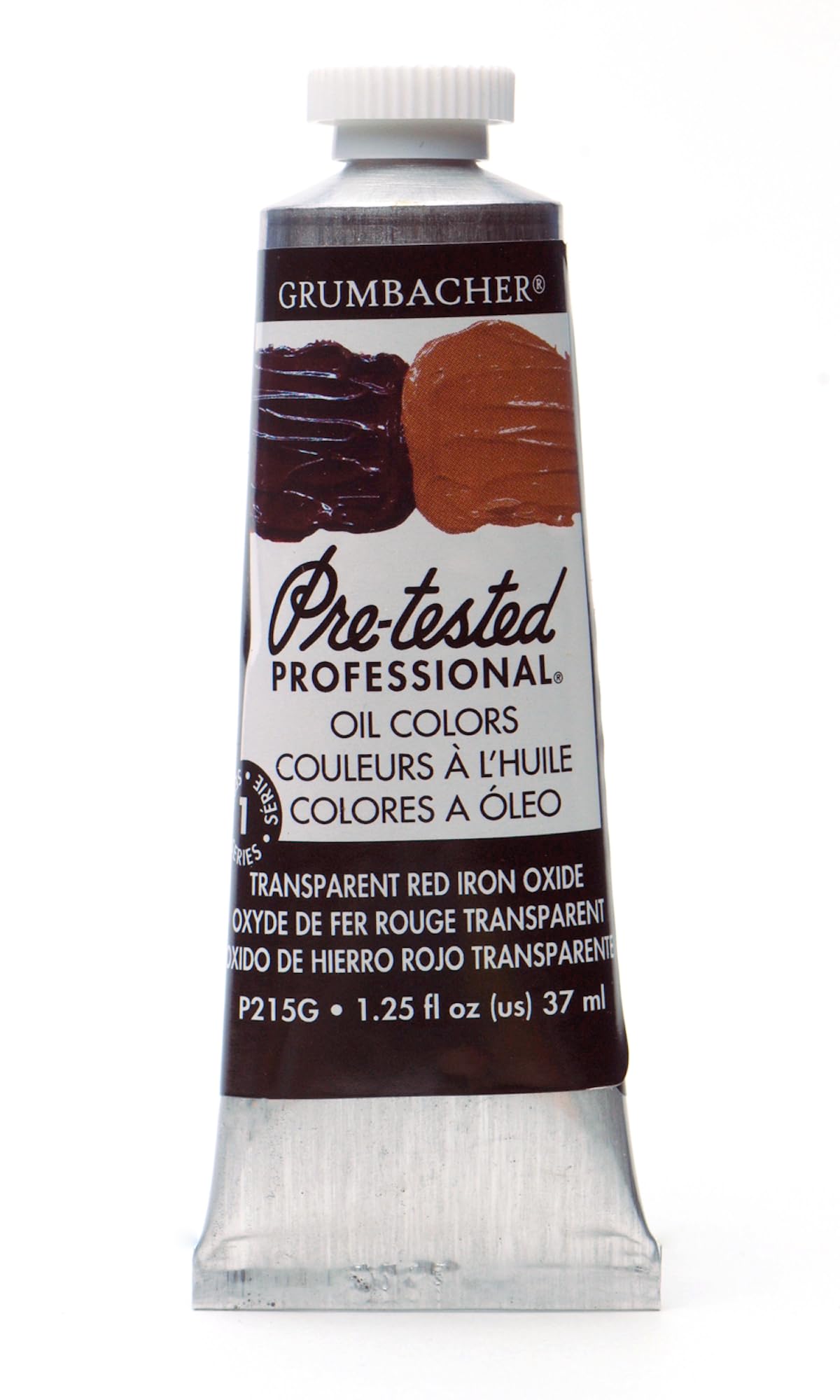 Grumbacher Pre-Tested Oil Paint, 37ml/1.25 Ounce, Transparent Red Iron Oxide (P215G)