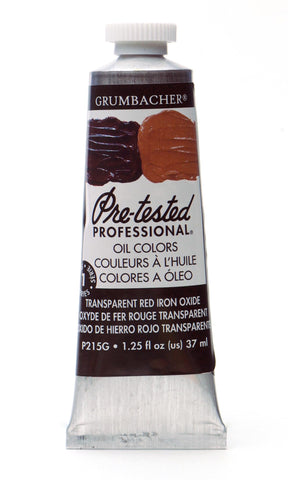 Grumbacher Pre-Tested Oil Paint, 37ml/1.25 Ounce, Transparent Red Iron Oxide (P215G)
