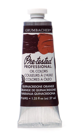 Grumbacher Pre-Tested Oil Paint, 37ml/1.25 Ounce, Quinacridone Orange (P169G)