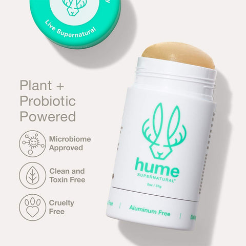 Hume Supernatural Probiotic Roll‑On Deodorant, Aluminum‑Free & Plant‑Based – Gentle on Sensitive Skin, Quick‑Drying, Long‑Lasting Sweat & Odour Protection for Teens & Adults - Desert Bloom, 1-Pack