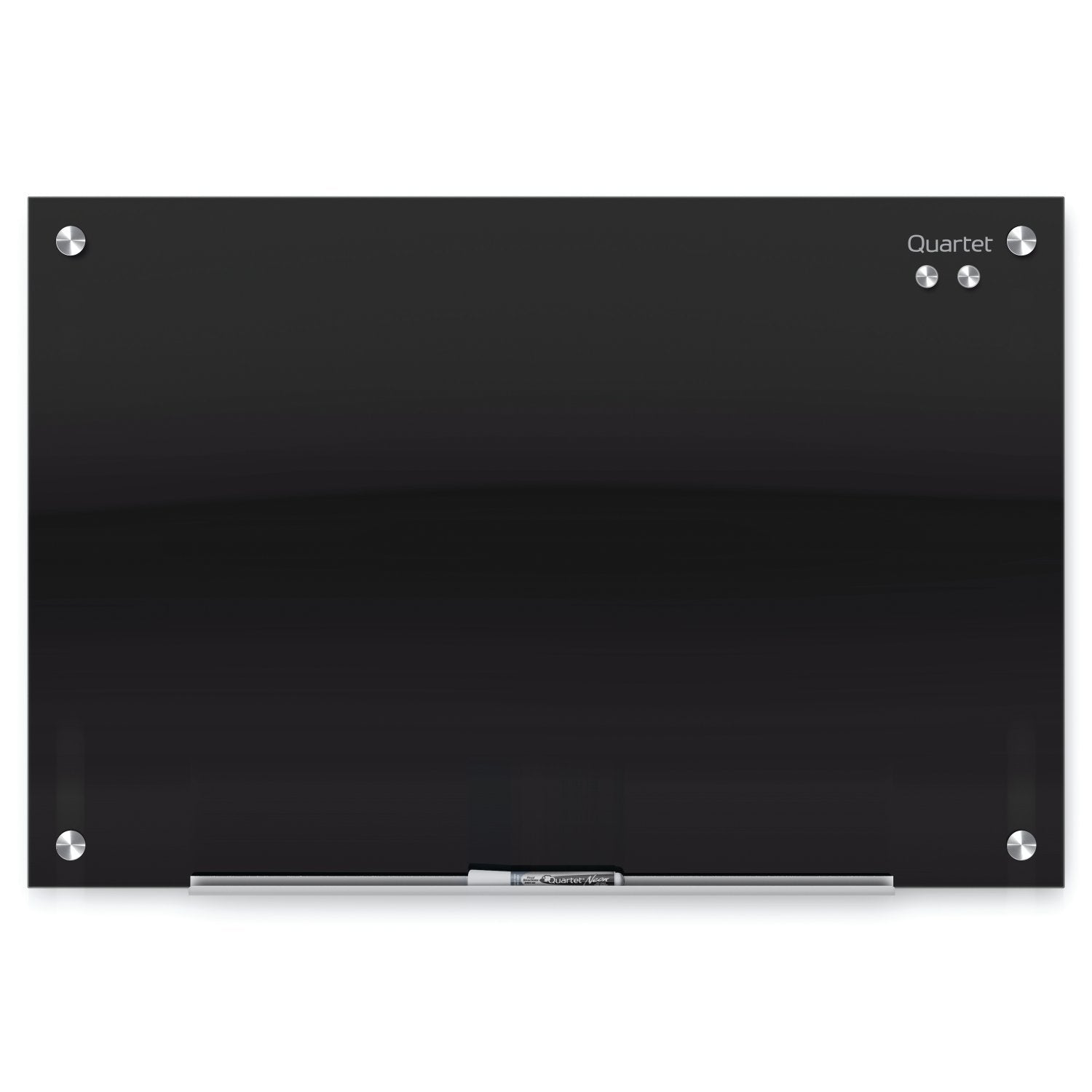 Quartet Magnetic Dry Erase Board, 24" x 18" Glass Whiteboard for Wall, Infinity, Black (G2418B)