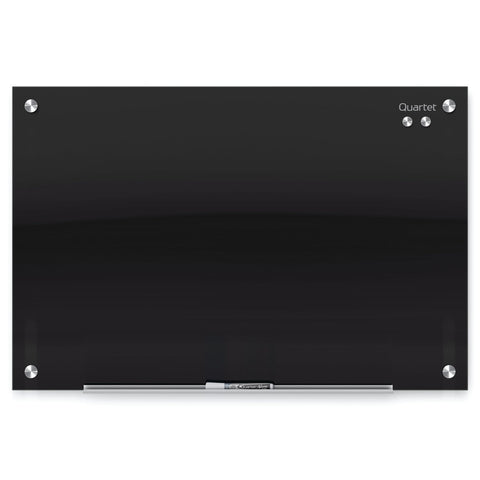 Quartet Magnetic Dry Erase Board, 24" x 18" Glass Whiteboard for Wall, Infinity, Black (G2418B)