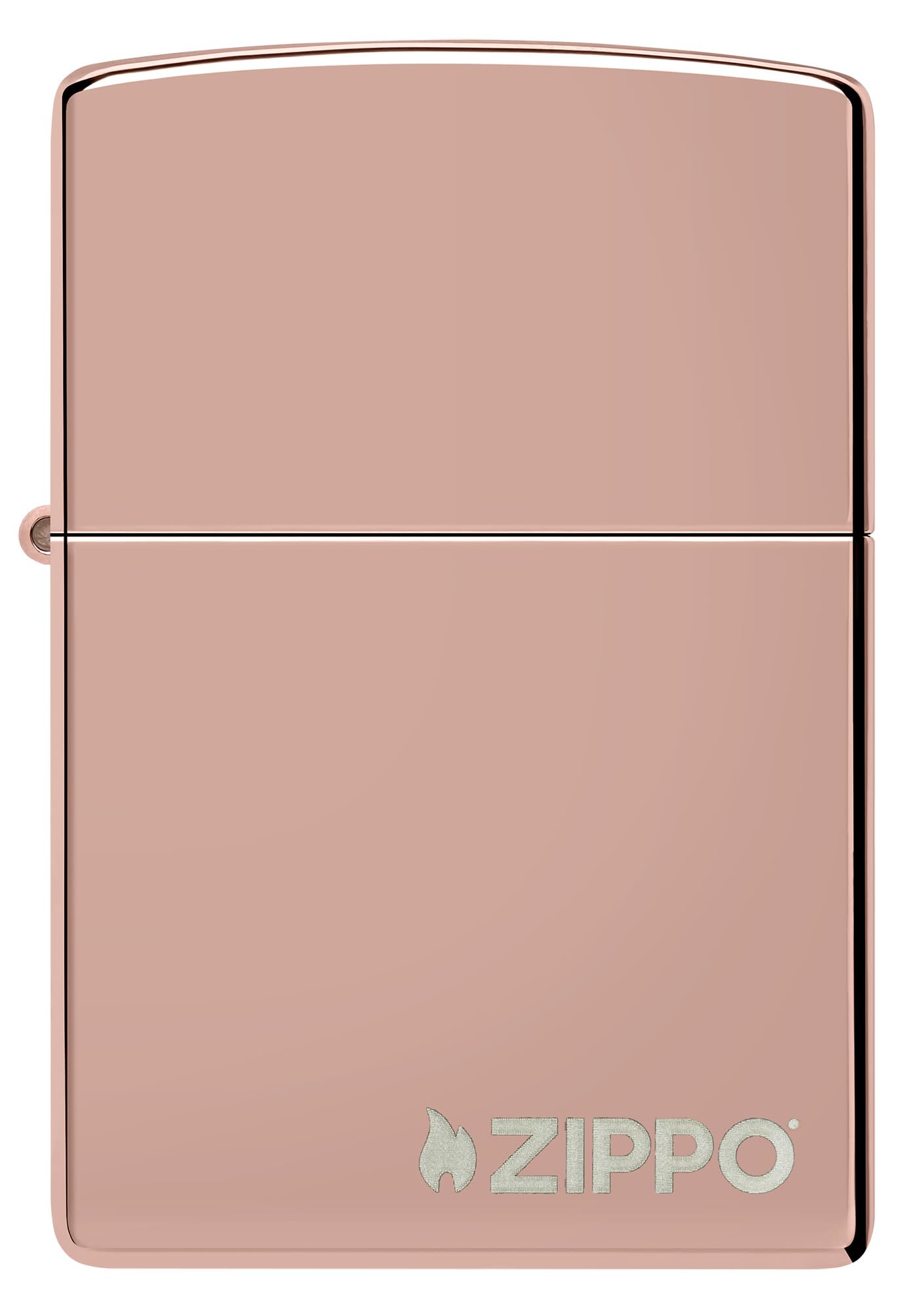 Zippo High Polish Rose Gold Logo Pocket Lighter