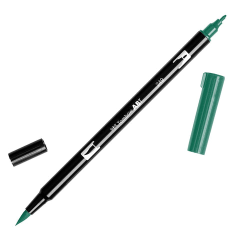 Tombow 56528 Dual Brush Pen Art Marker, 249 - Hunter Green, 1-Pack. Blendable, Brush and Fine Tip Marker
