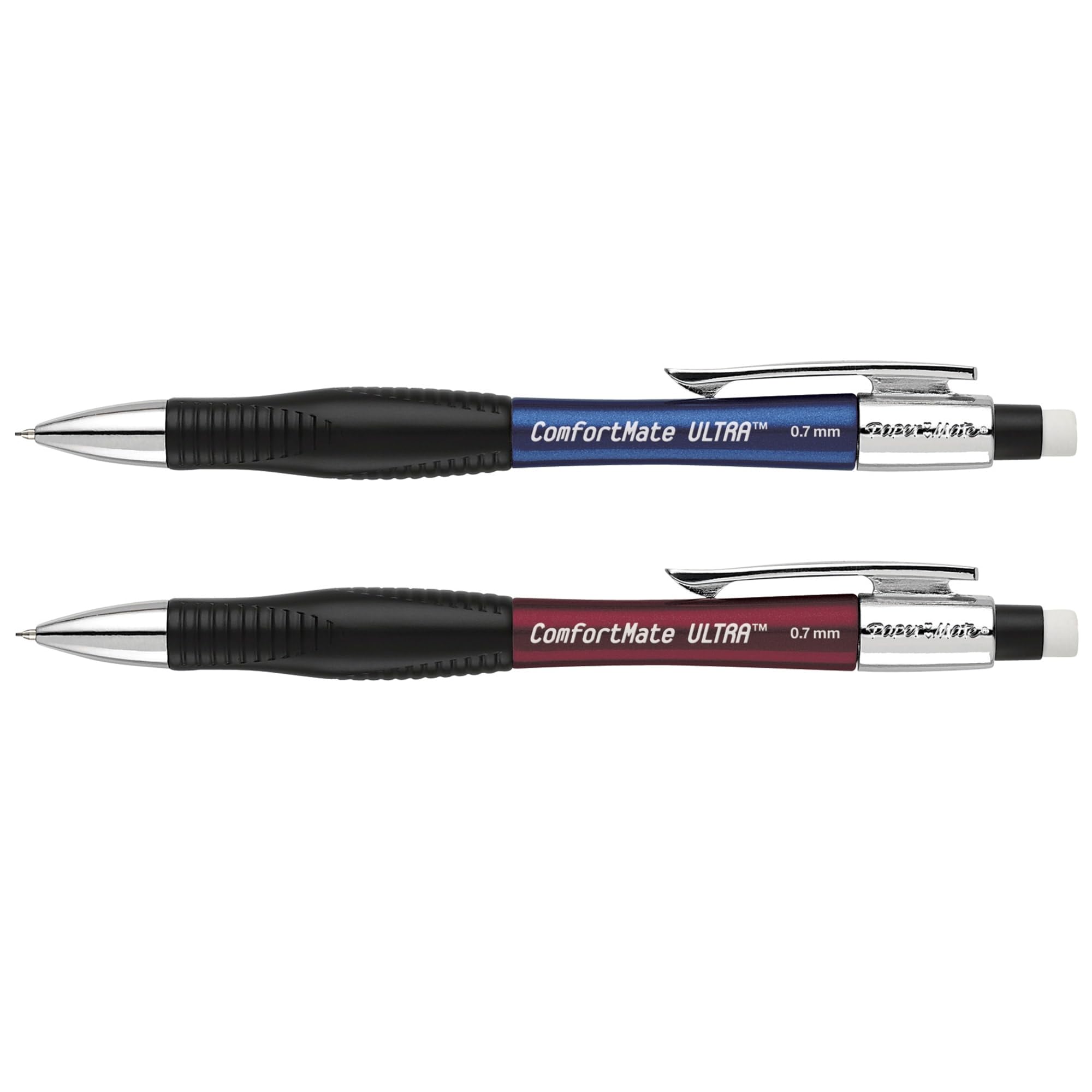 Paper Mate ComfortMate Ultra Mechanical Pencil Starter Set, HB Lead, 0.7 mm, Assorted Barrel Colors, Pack of 2 Pencils