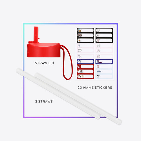 IRON °FLASK Kids Water Bottle - Straw Lid, 20 Name Stickers, Vacuum Insulated Stainless Steel, Double Walled Tumbler Travel Cup, Mug - Construction Zone, 14 Oz