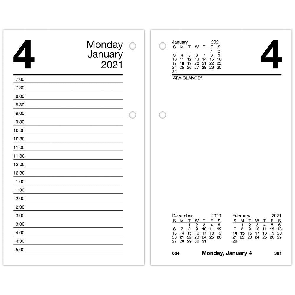 2021 Daily Desk Calendar Refill by AT-A-GLANCE, 3-1/2" x 6", Loose-Leaf, with Monthly Tabs (E717T5021)