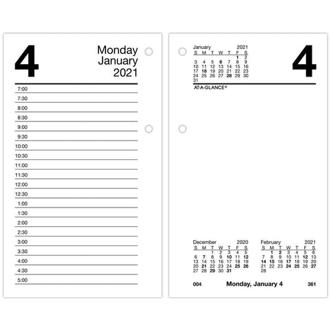 2021 Daily Desk Calendar Refill by AT-A-GLANCE, 3-1/2" x 6", Loose-Leaf, with Monthly Tabs (E717T5021)