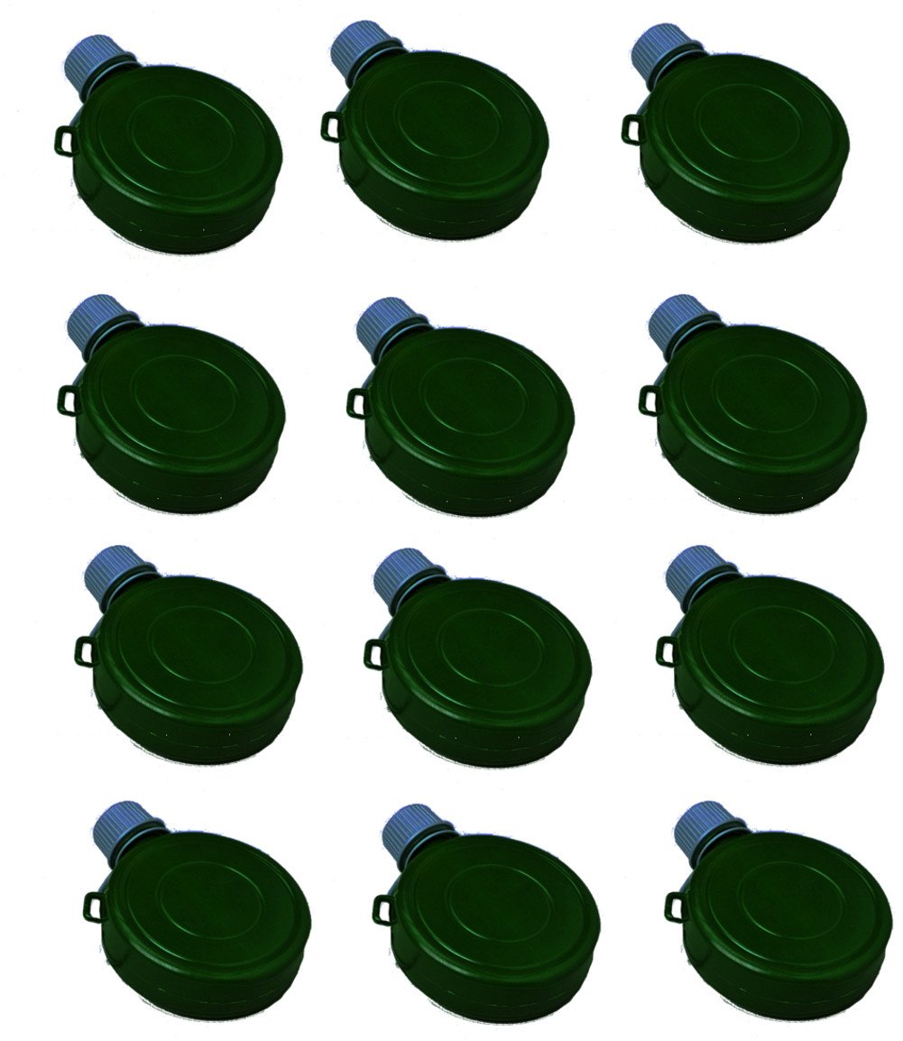 U.S. Toy Set of 12 Green Mini Plastic Canteen Toys, One-Size