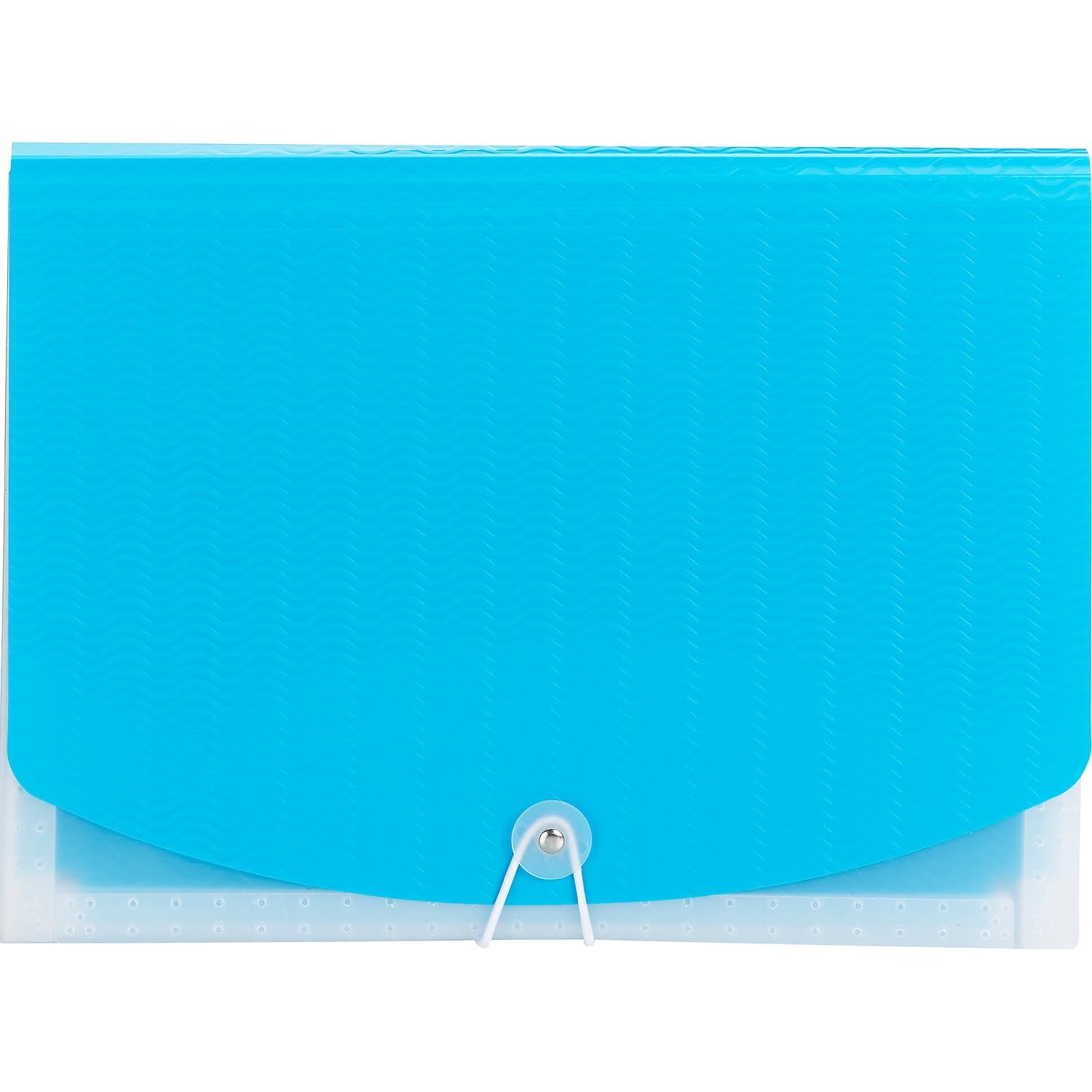 Smead Poly Frequency Expanding File Folders, Flap and Cord Closure, Letter Size, Wave Pattern, 13 Pocket, Teal/Clear (70869)