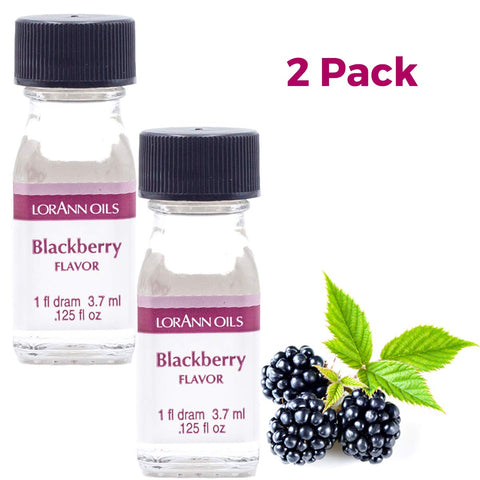 LorAnn Oils Super Strength Flavoring - Used For Candy Making, Flavoring, Baking, Hard Candy, & Flavor Oils - Bold, Natural Flavors 4X Stronger Than Extracts - Blackberry, Pack of 2, 0.125 fl oz