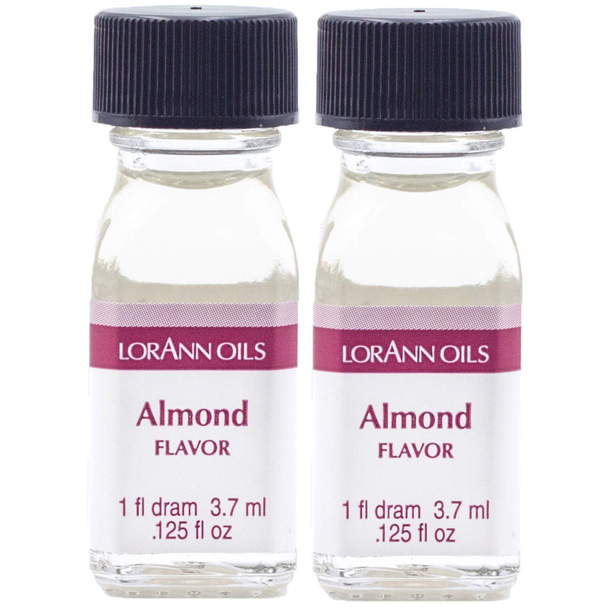 LorAnn Oils Super Strength Flavoring - Used For Candy Making, Flavoring, Baking, Hard Candy, & Flavor Oils - Bold, Natural Flavors 4X Stronger Than Extracts - Almond, Pack of 2, 0.125 fl oz