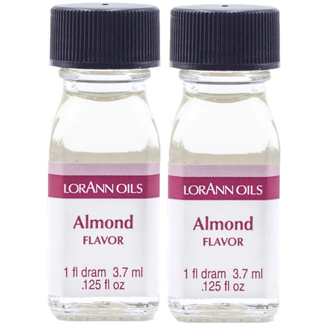 LorAnn Oils Super Strength Flavoring - Used For Candy Making, Flavoring, Baking, Hard Candy, & Flavor Oils - Bold, Natural Flavors 4X Stronger Than Extracts - Almond, Pack of 2, 0.125 fl oz